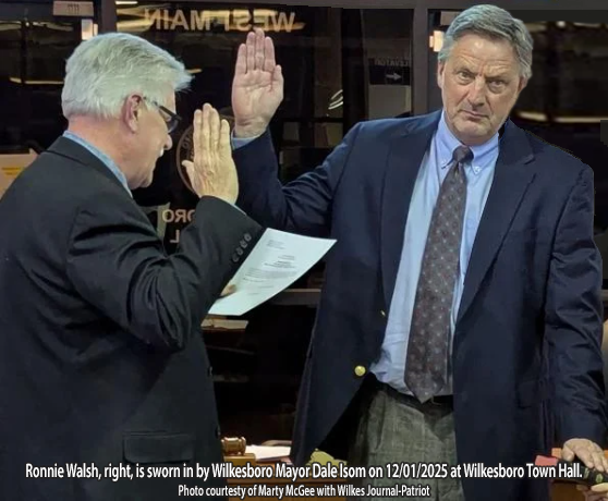 Ronnie Walsh oath of office Courtesy of Marty McGee with WJP 12-01-2025